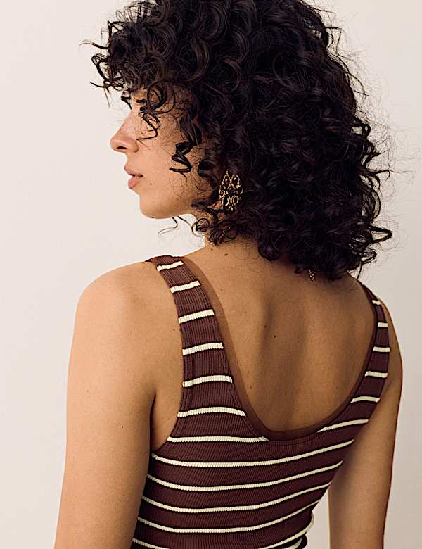 Striped Scoop Neck Vest - DK