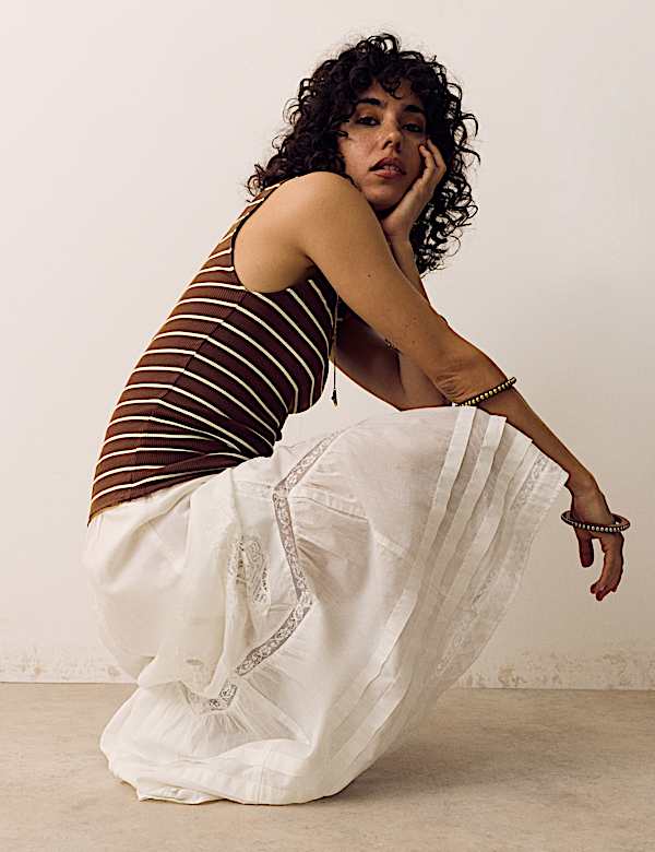 Striped Scoop Neck Vest - DK
