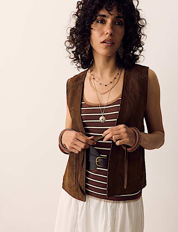 Striped Scoop Neck Vest - DK