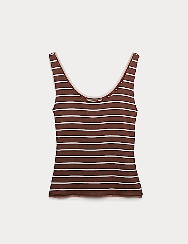 Striped Scoop Neck Vest - DK