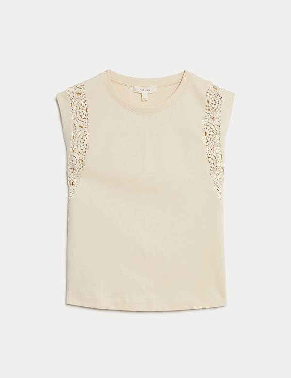 Pure Cotton Lace Insert T-Shirt - UA