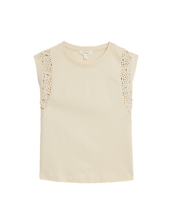 Pure Cotton Lace Insert T-Shirt