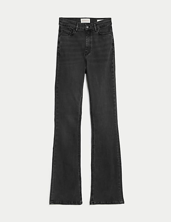 Lyocell Rich High Waisted Slim Flare Jeans - NL