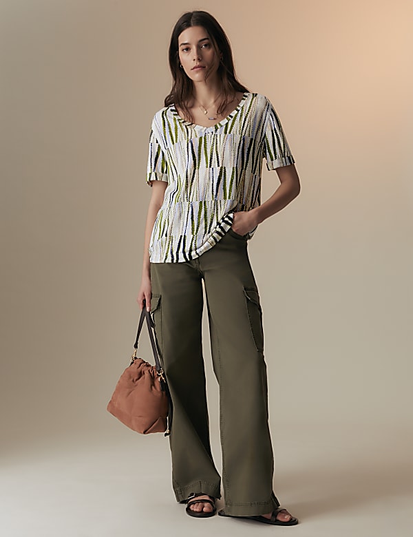 Linen Blend Printed T-Shirt