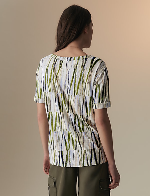 Linen Blend Printed T-Shirt