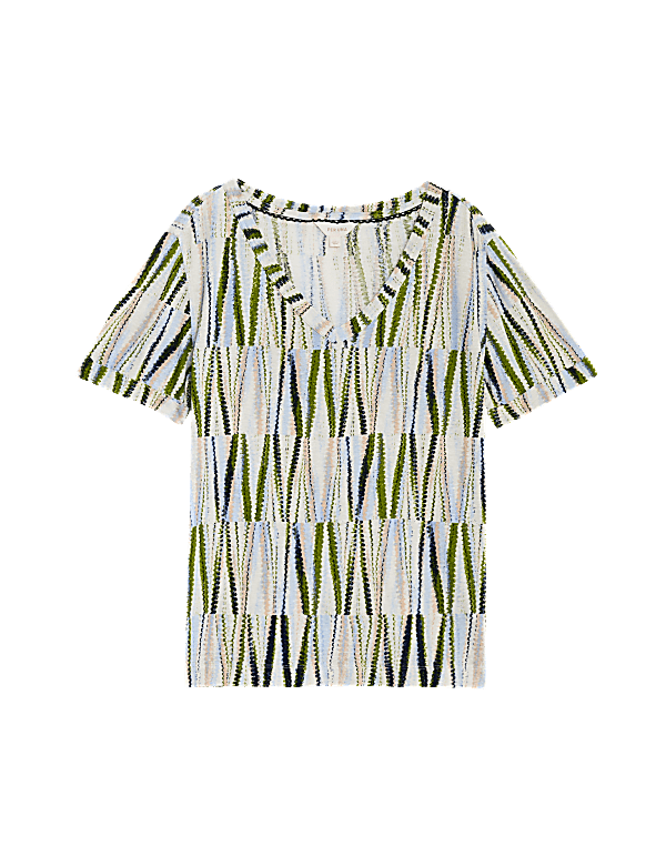 Linen Blend Printed T-Shirt
