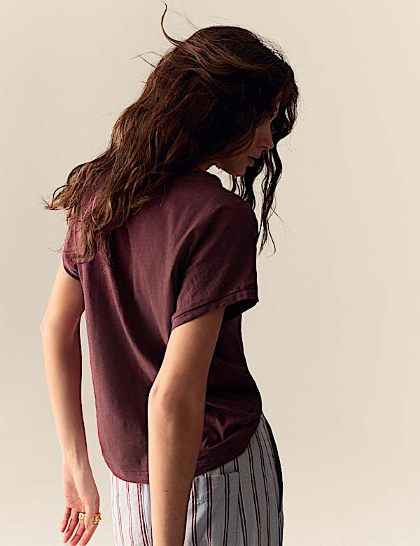 Pure Cotton Round Neck T-Shirt - CY