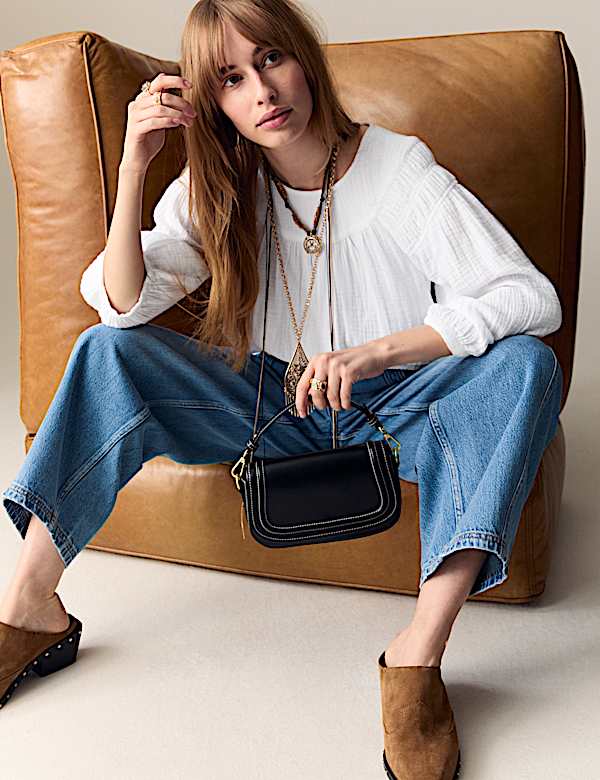 Blus Popover Katun Murni Lengan Blouson - ID