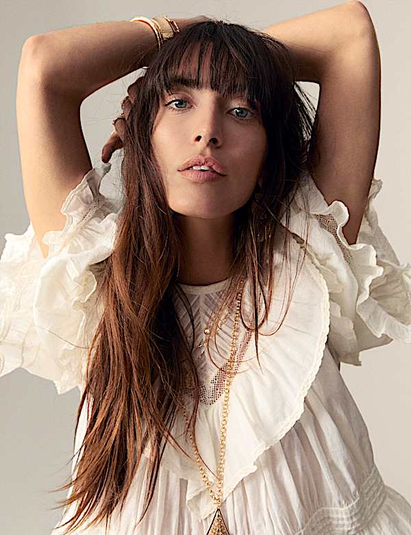 Pure Cotton Round Neck Ruffle Blouse - NO