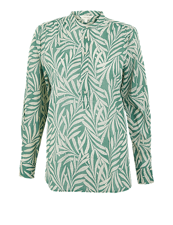 Pure Cotton Printed High Neck Blouse