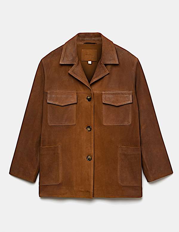 Suede Longline Utility Shacket - RS