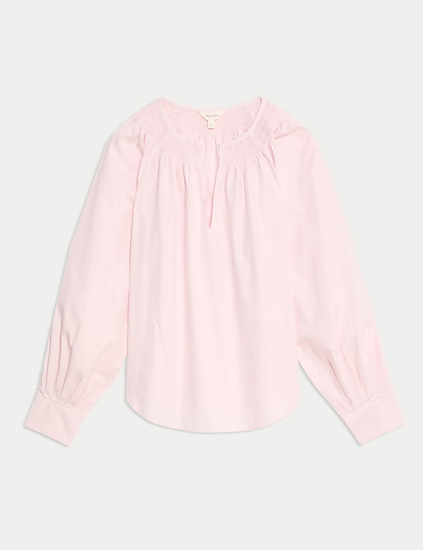 Blouse 100 % coton &agrave; motif nervur&eacute; - BE