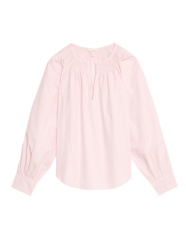 Pure Cotton Pintuck Blouse
