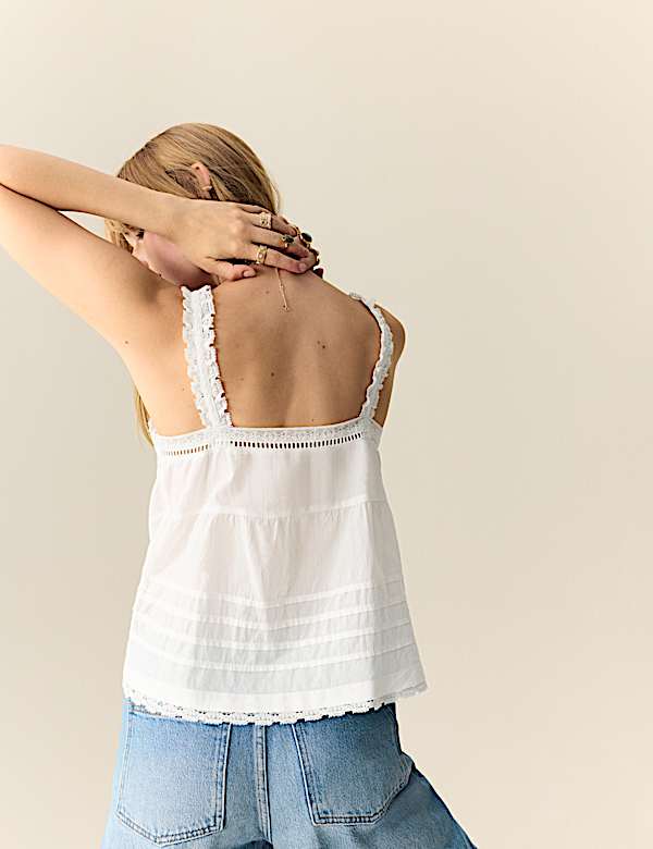 Pure Cotton Embroidered Cami Top - CY