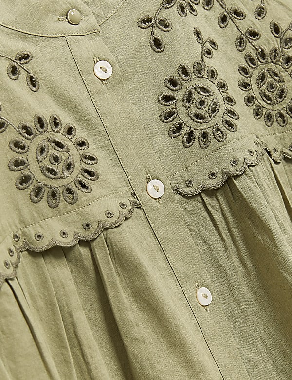 Pure Cotton Cutwork Detail Blouse