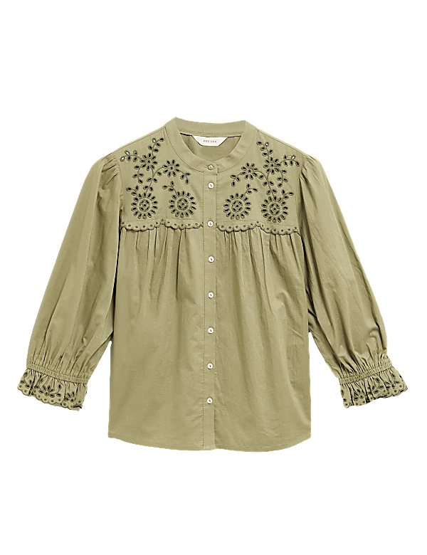 Pure Cotton Cutwork Detail Blouse