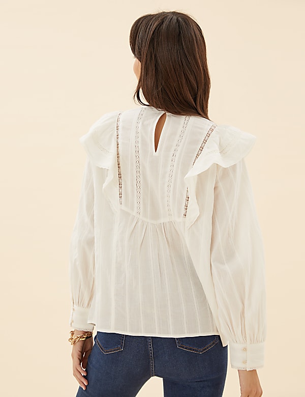 Pure Cotton Lace Insert Blouse