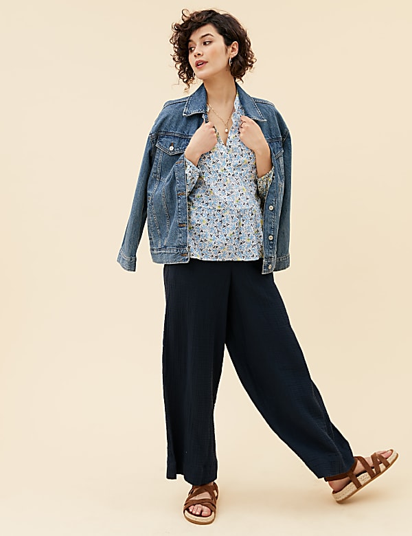 Pure Cotton Printed Long Sleeve Blouse