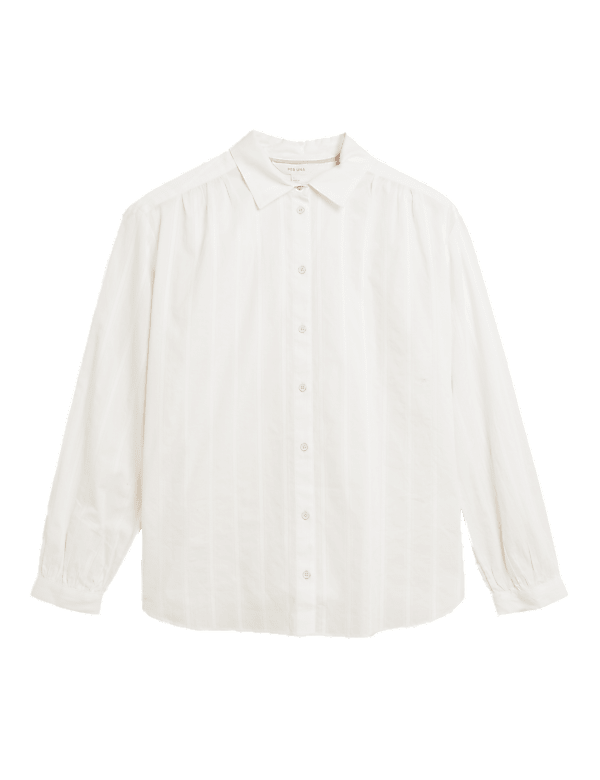 Pure Cotton Striped Oversized Shirt