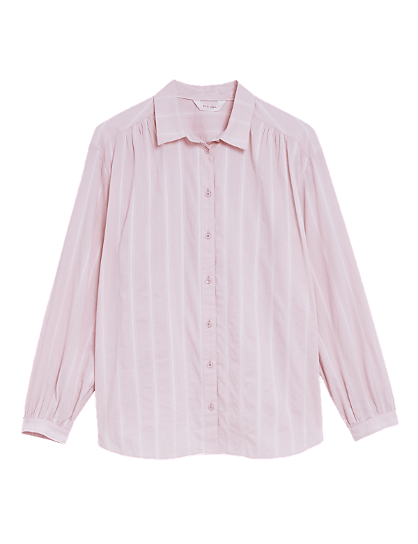 Pure Cotton Striped Oversized Shirt