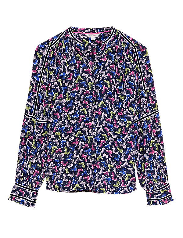Floral V-Neck Long Sleeve Blouse