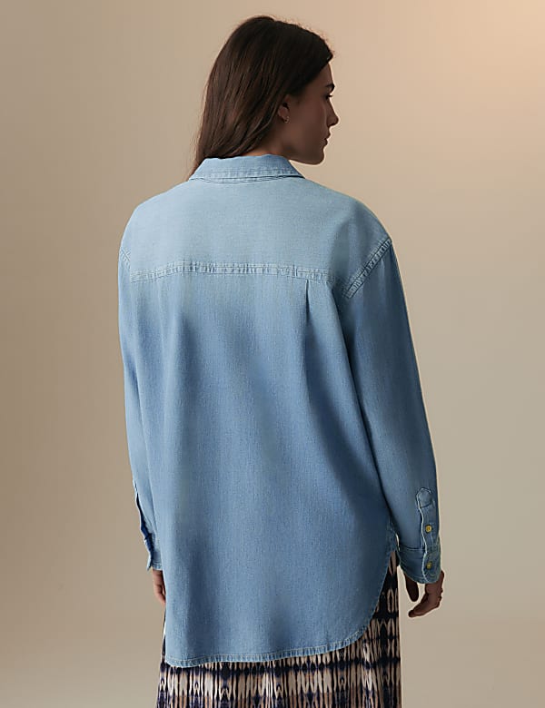 Denim Collared Relaxed Shirt - FI