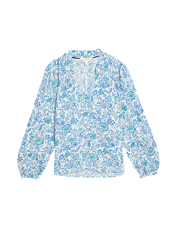 Notch Neck Popover Blouse