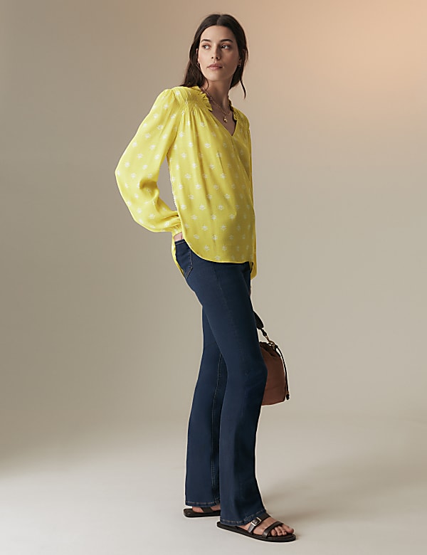 Notch Neck Popover Blouse - MX