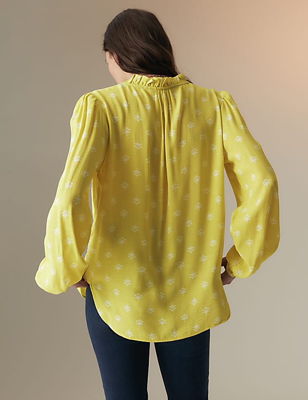 Notch Neck Popover Blouse