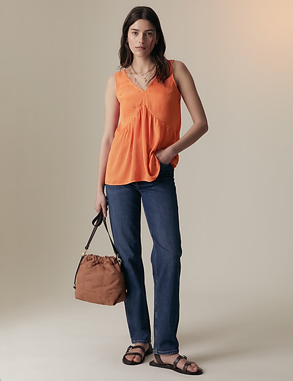 Satin Lace Detail Blouse
