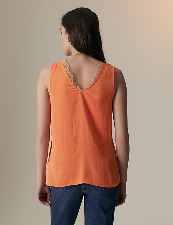 Satin Lace Detail Blouse