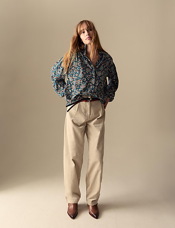 Printed Collared Blouse