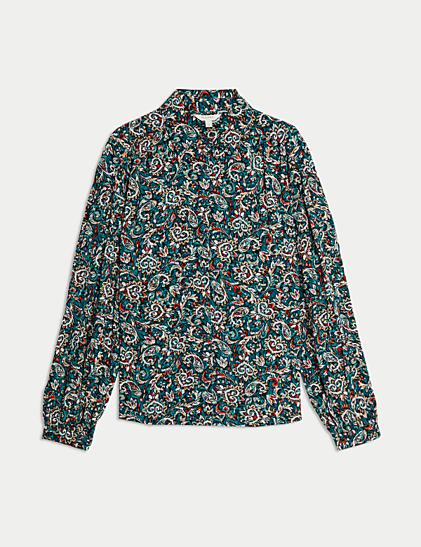 Printed Collared Blouse - TW