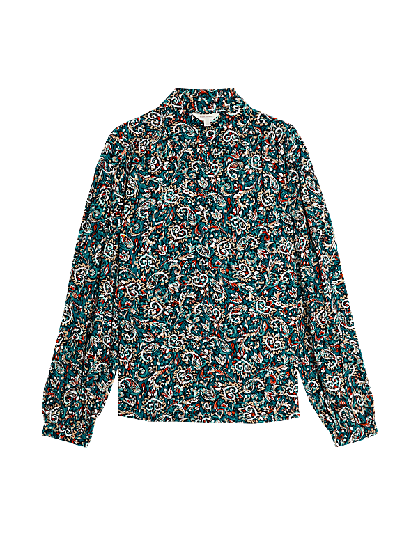 Printed Collared Blouse