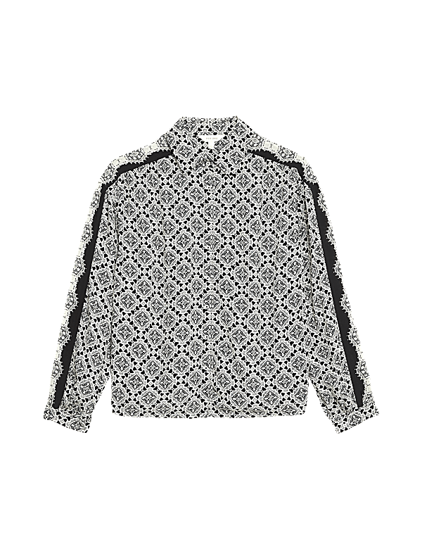 Geometric Collared Neck Blouse