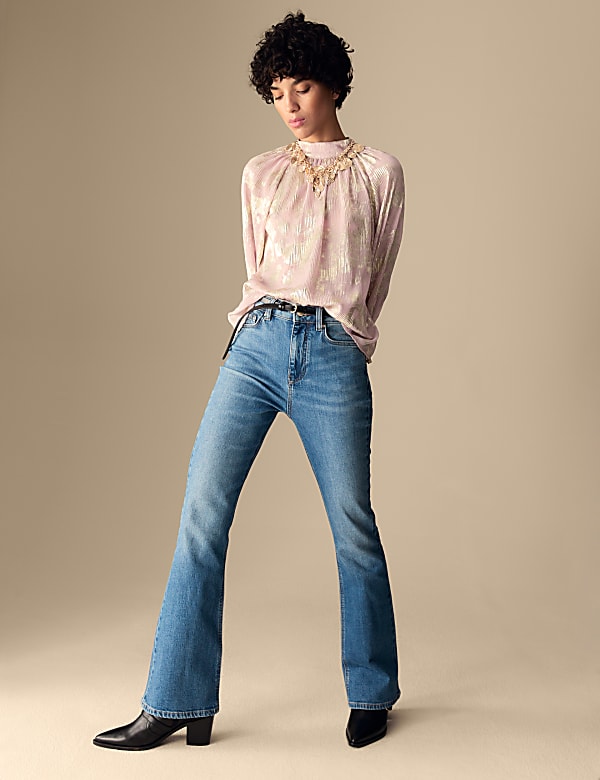 Sparkly High Neck Blouse