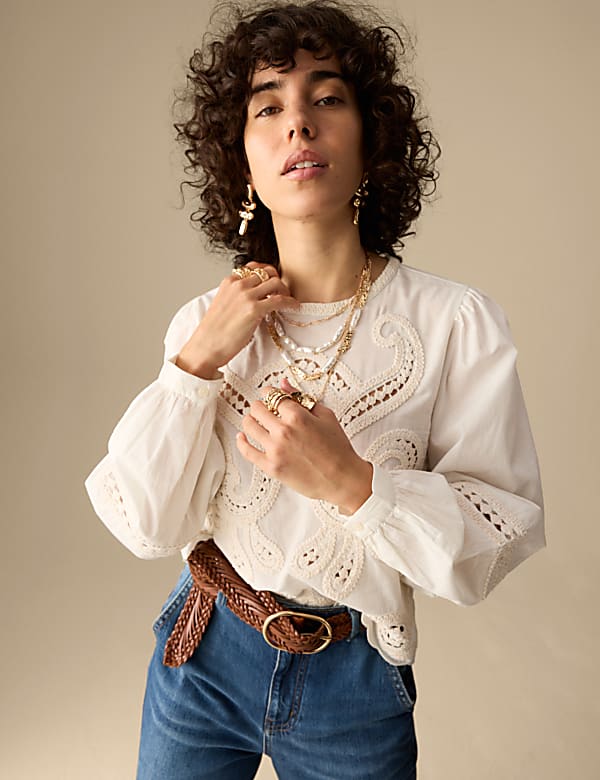 Pure Cotton Embroidered Blouse