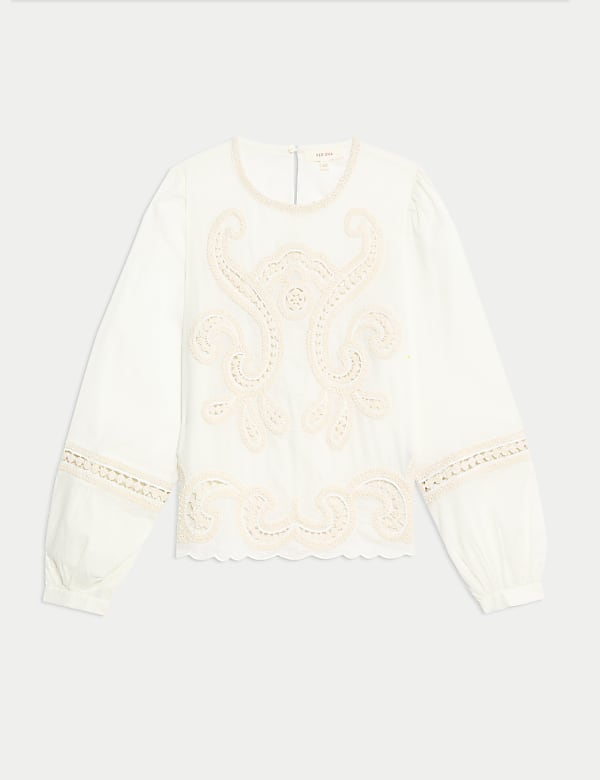 Pure Cotton Embroidered Blouse - BN