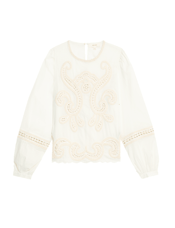Pure Cotton Embroidered Blouse