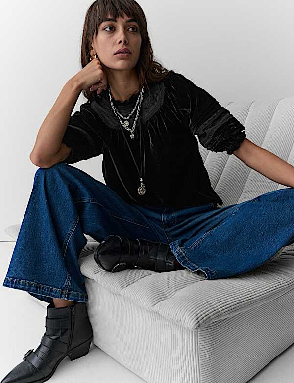 חולצת קטיפה רקומה - IL