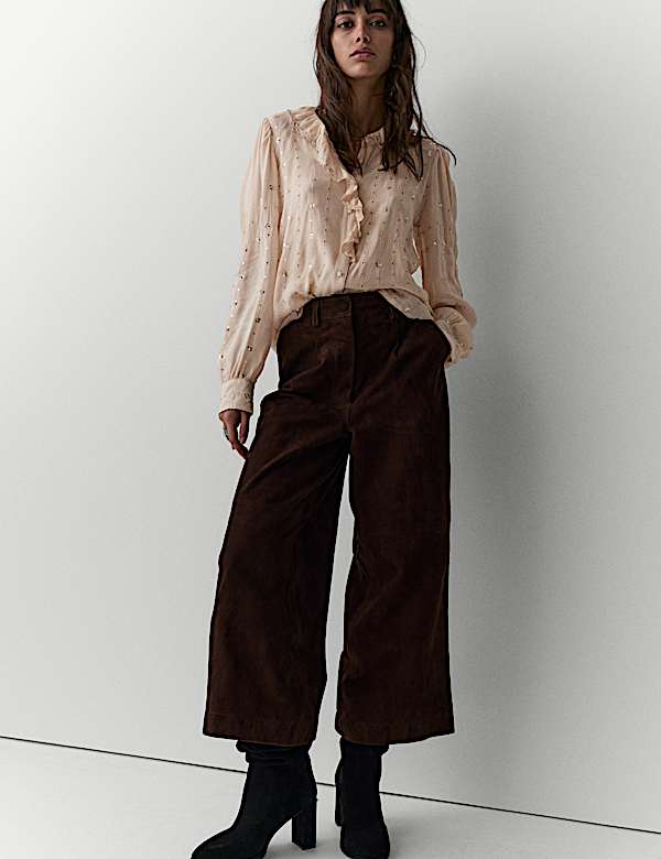 Sheer Sequin Ruffle Shirt - SE