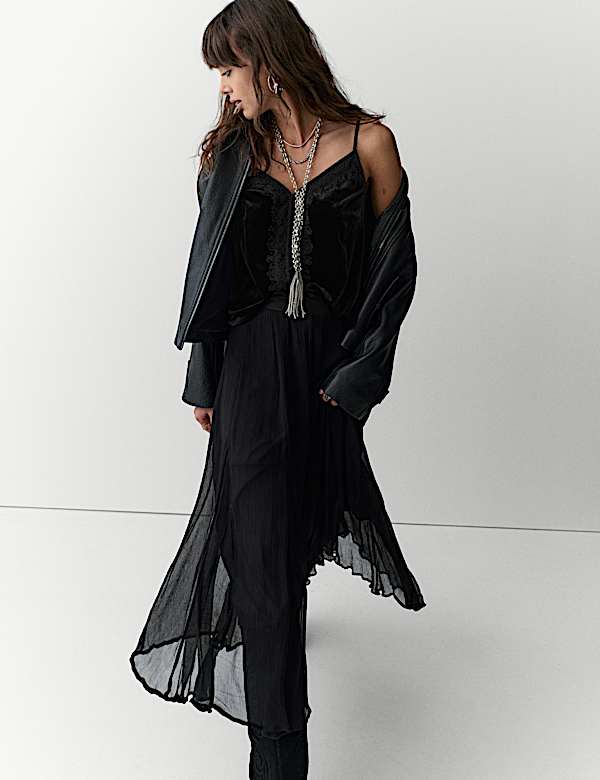 Velvet Lace Appliqué Cami Top - AT