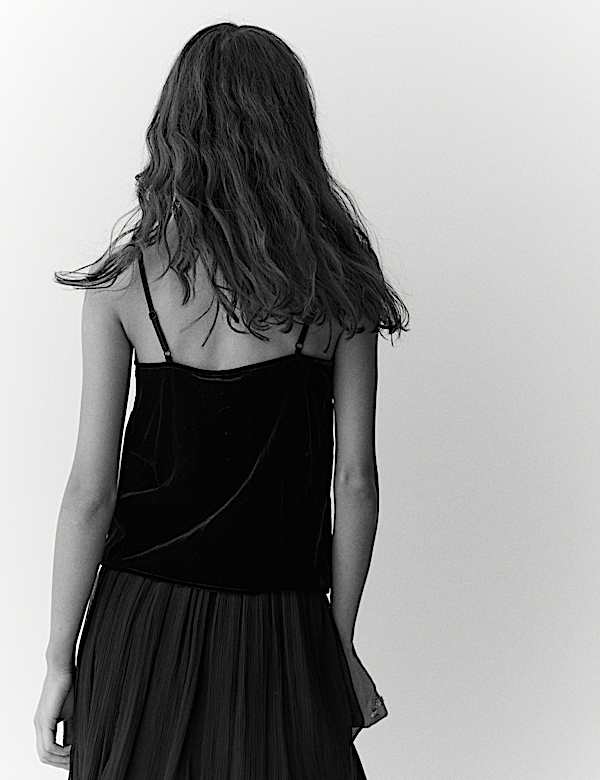 Velvet Lace Appliqué Cami Top - AT