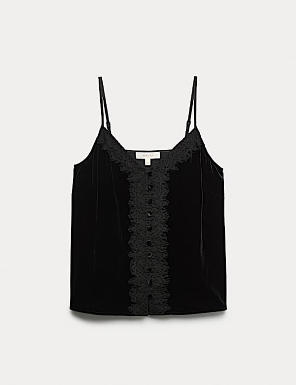 Velvet Lace Appliqué Cami Top - AT