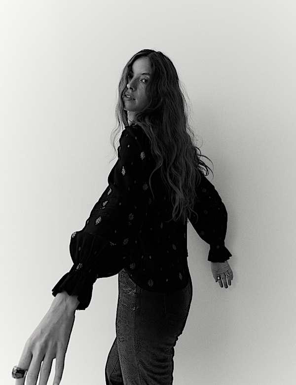 Jacquard Metallic Shirred Yoke Blouse - NZ