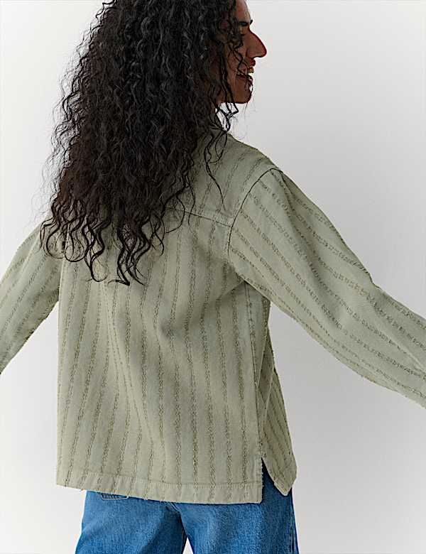 Pure Cotton Textured Denim Shirt - LU