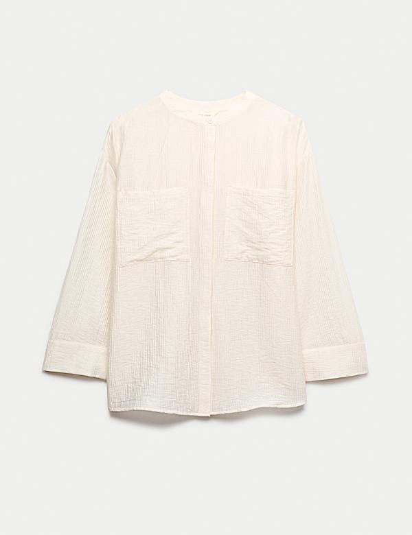 Chemise pratique en lyocell textur&eacute; sans encolure - LU