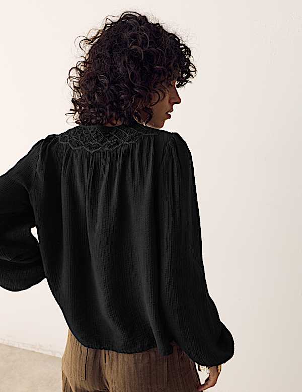 Double Cloth Smocked Blouse - CA