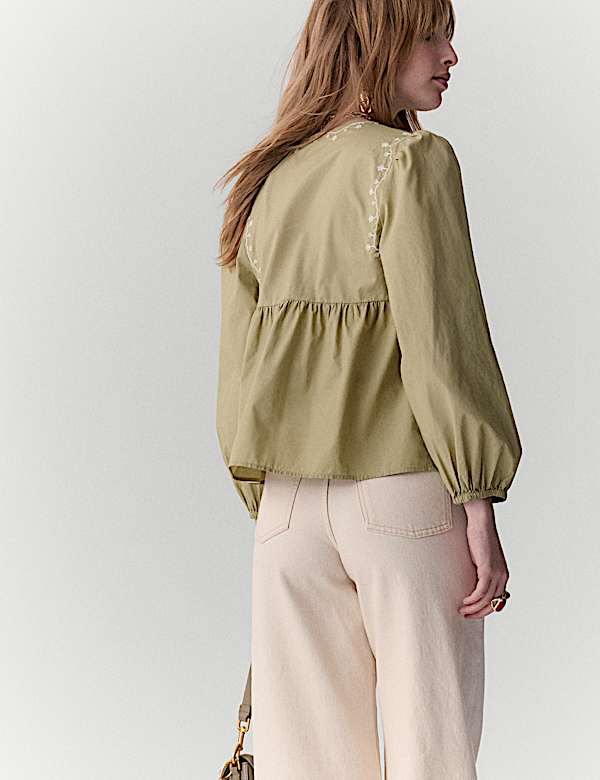 Chemisier 100 % coton brod&eacute; - LU