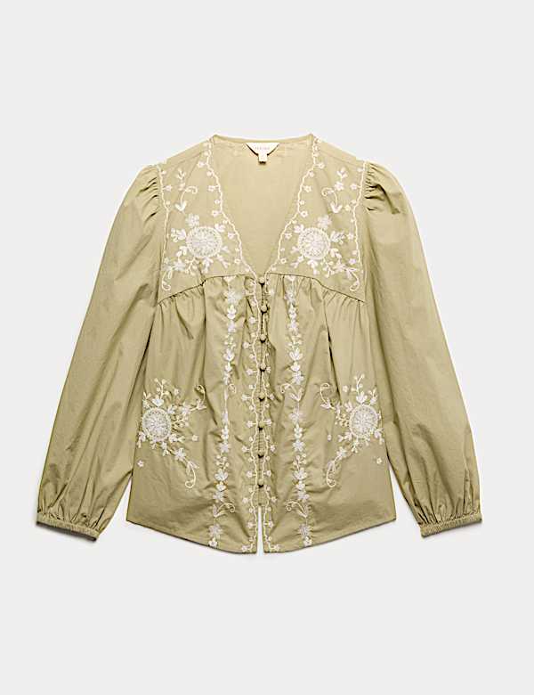 Chemisier 100 % coton brod&eacute; - LU